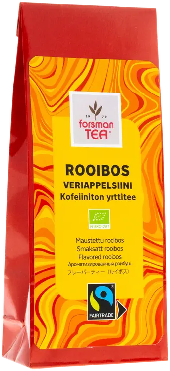 Forsman tea Rooibos Veriappelsiini maustettu rooibos Luomu Reilun kaupan 60 g