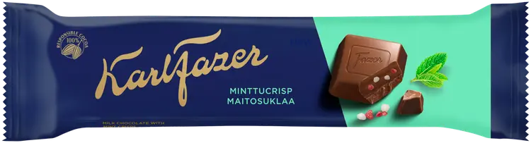 Karl Fazer maitosuklaapatukka minttucrisp 37g