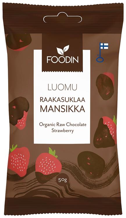 Foodin Raakasuklaamansikka luomu 50g