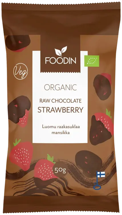 Foodin Raakasuklaamansikka luomu 50g