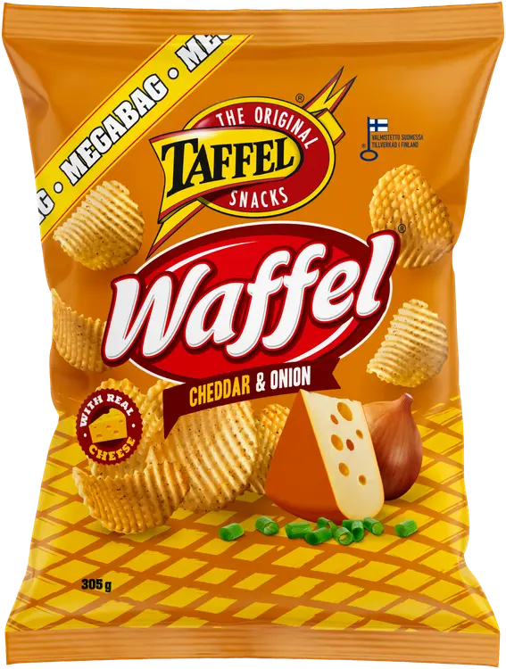 Taffel Waffel cheddar & onion maustettu sipsi 305g