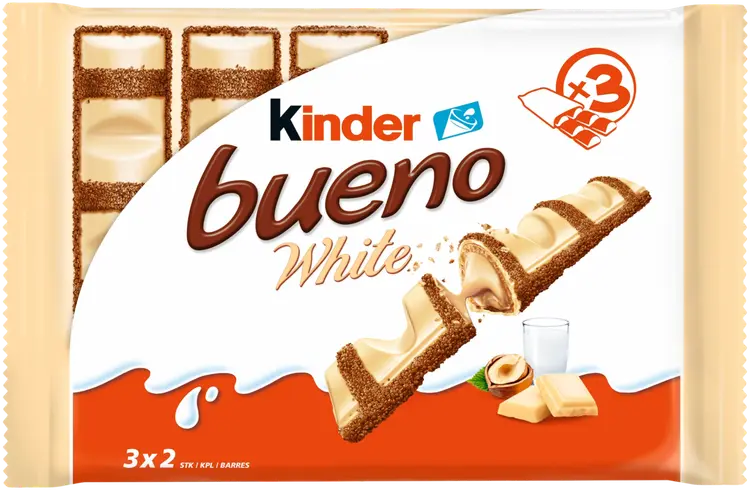 Kinder Bueno White 3-pack suklaavohvelipatukka (3 x 39g)