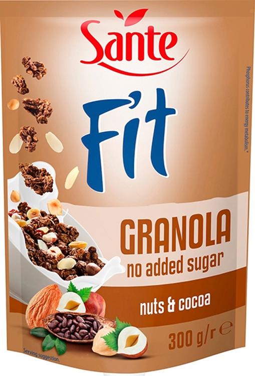 SANTE FIT GRANOLA Pähkli-kakao, ilma lisatud suhkruta 300g