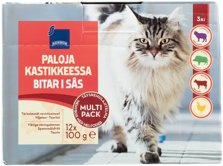Rainbow 12x100g Paloja kastikkeessa lajitelma kissanruoka