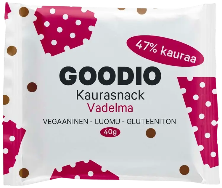 Goodio 40g Luomu Oat Bites Snack Bar Vadelma