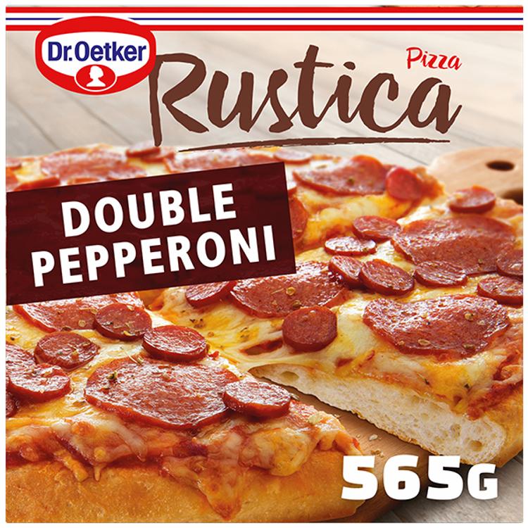 Dr. Oetker Rustica Double Pepperoni Cheddar & Mozzarella pakastepizza  565g