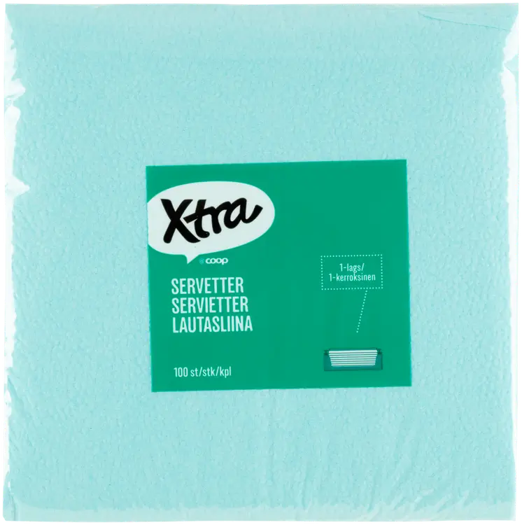 Xtra lautasliina vaaleansininen 33x33 cm 100 kpl
