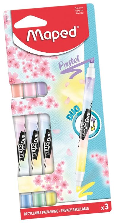 Tekstimarker fluo peps duo pastel 3tk bl