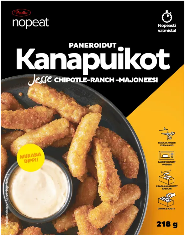 Pouttu Nopeat Kanapuikot + chipotle-ranchdippi 218g