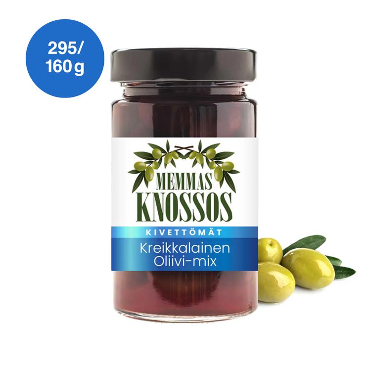 Memmas Knossos kivettömät kreikkalainen oliivi-mix 295g/160g