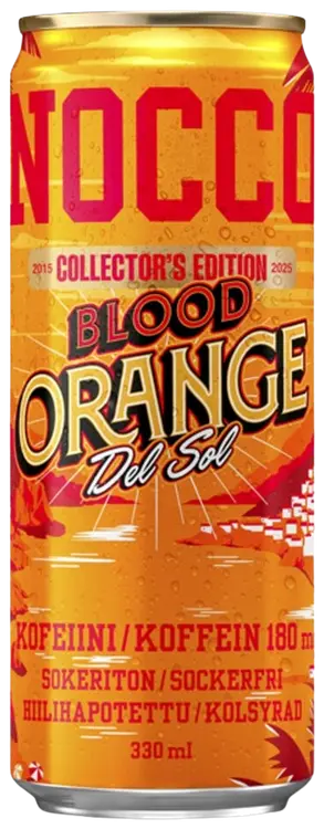 NOCCO BCAA Blood Orange Del Sol hiilihapotettu energiajuoma 330ml