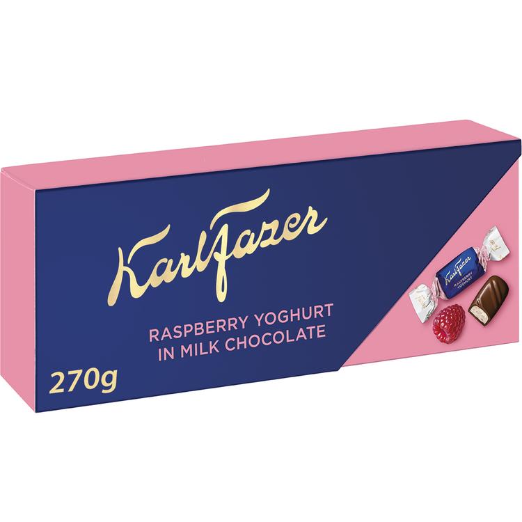 Karl Fazer vadelmajogurtti suklaakonvehteja 270g
