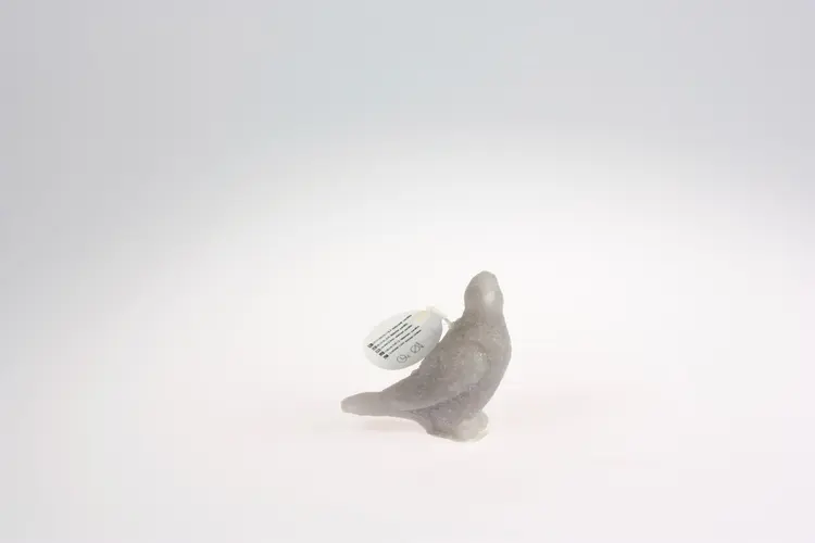 Lintu kynttilä 9 cm harmaa