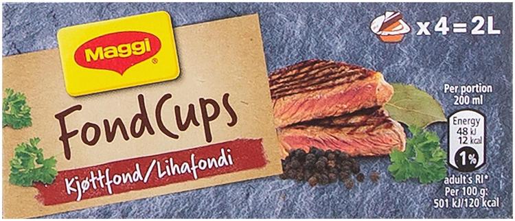 MAGGI Fond Cups lihafondi lihaliemi 4kpl/96g