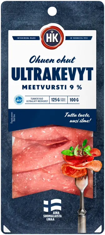 HK Ohuen Ohut Ultrakevyt Meetvursti 9% 100 g