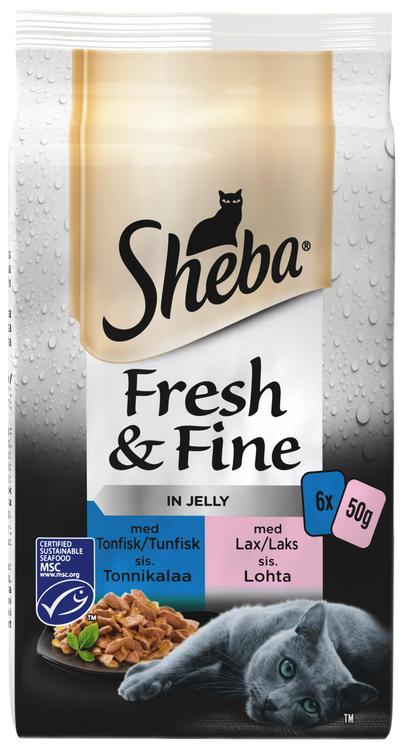 Fresh&Fine täissööt kassidele 6x50g kala tarrendis
