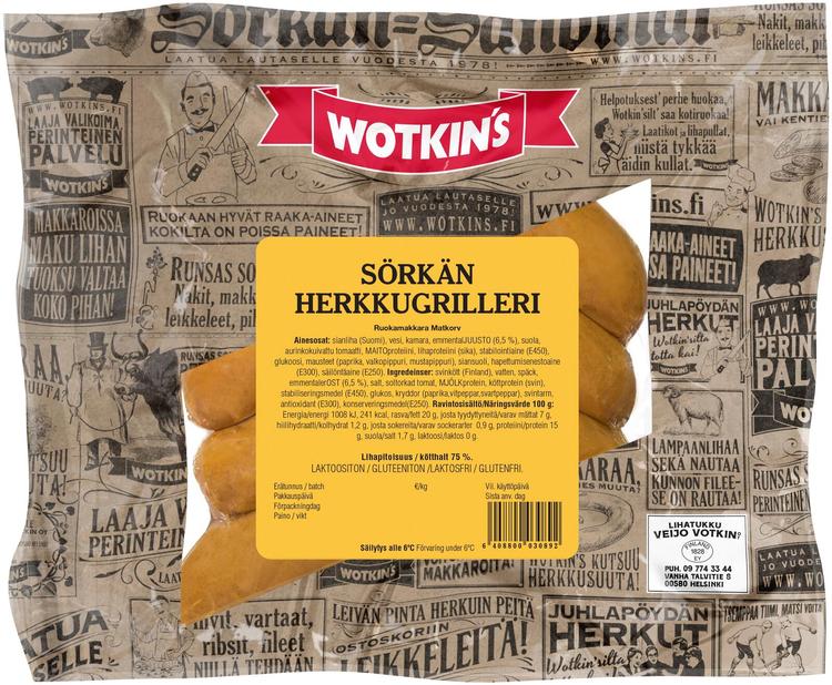 Wotkin´s 350 g Sörkän Herkkugrilleri ruokamakkara