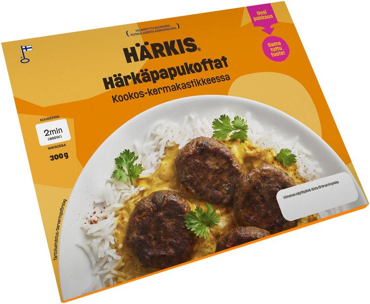 Härkis 300g härkäpapukoftat kookoskermakastikkeessa