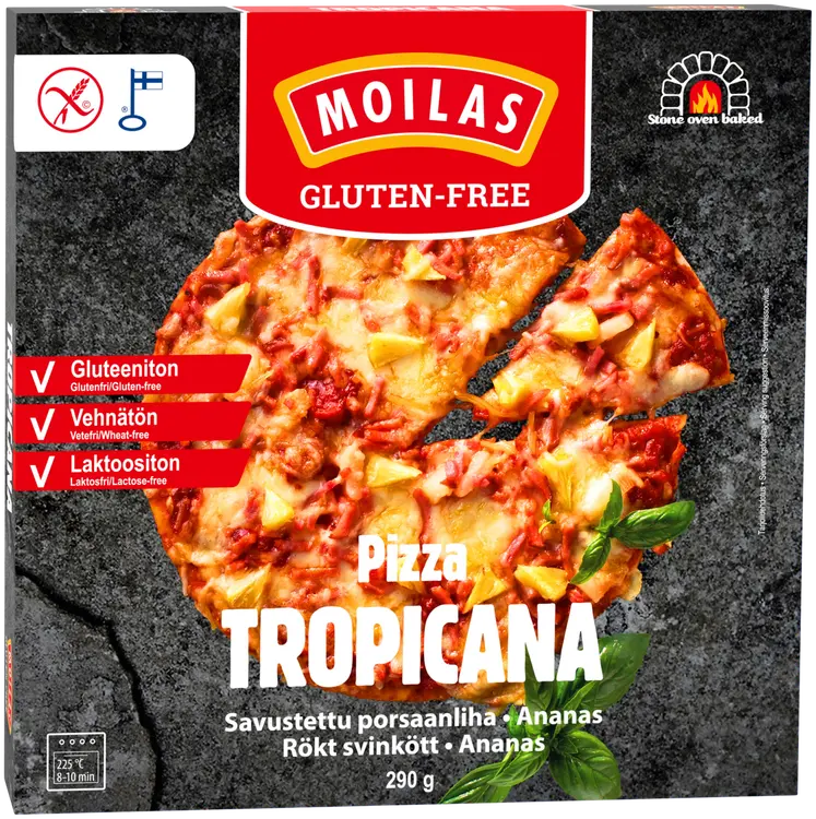 Moilas Gluten-Free, Gluteeniton Tropicana pizza 290g, pakaste