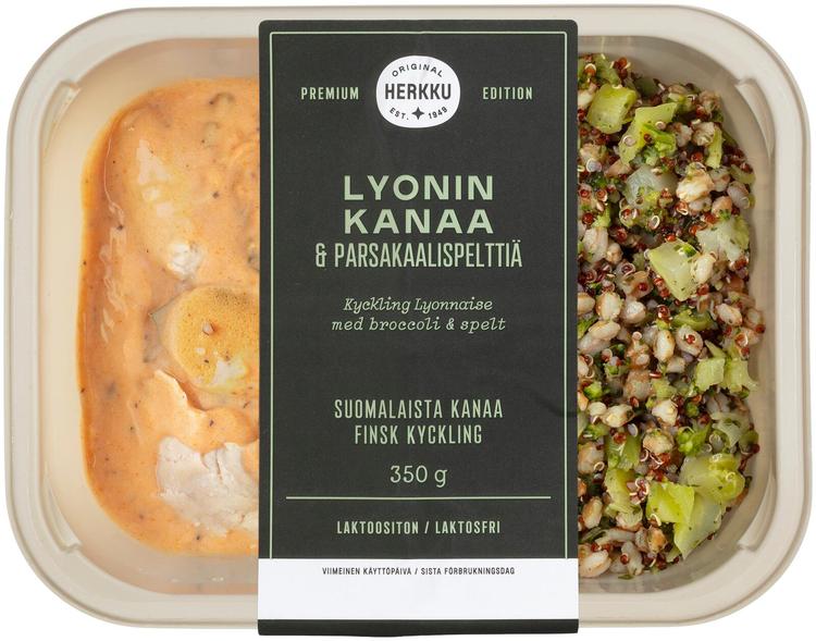 Herkku Premium Edition Lyonin kanaa & parsakaalispelttiä 350g
