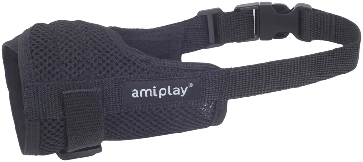 amiplay Air Hengittävä kuonokoppa M 17-20x25-40cm, musta