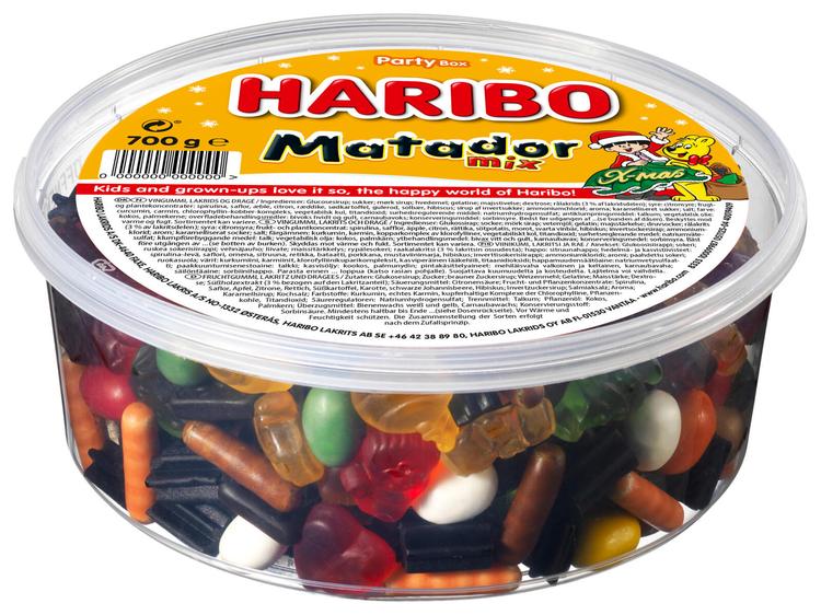 HARIBO Matador Mix X-mas 700g Karkkirasia