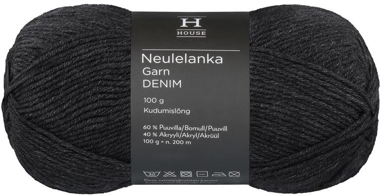 House lanka puuvillasekoite Denim 100 g Black 217