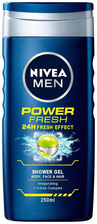 NIVEA MEN 250ml Power Fresh -suihkugeeli