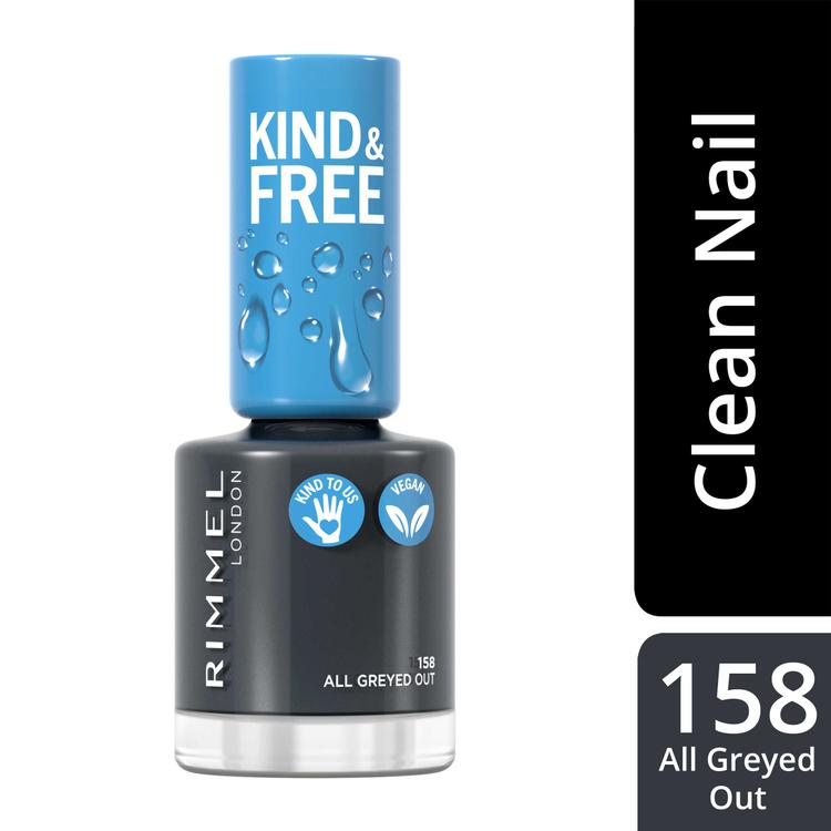 Rimmel Kind & Free Clean Nail Polish 8ml, 158 All Greyed Out kynsilakka