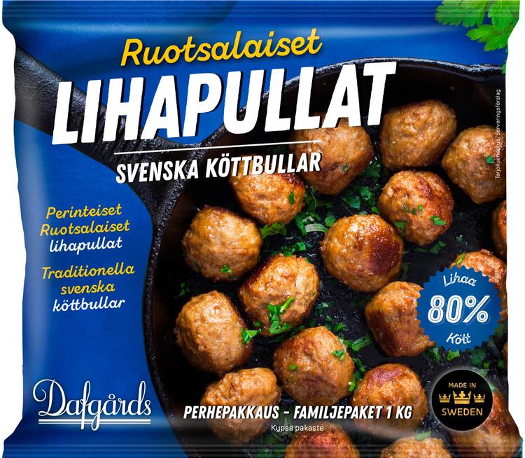 Dafgårds Ruotsalaiset lihapullat 1kg Kypsä pakaste