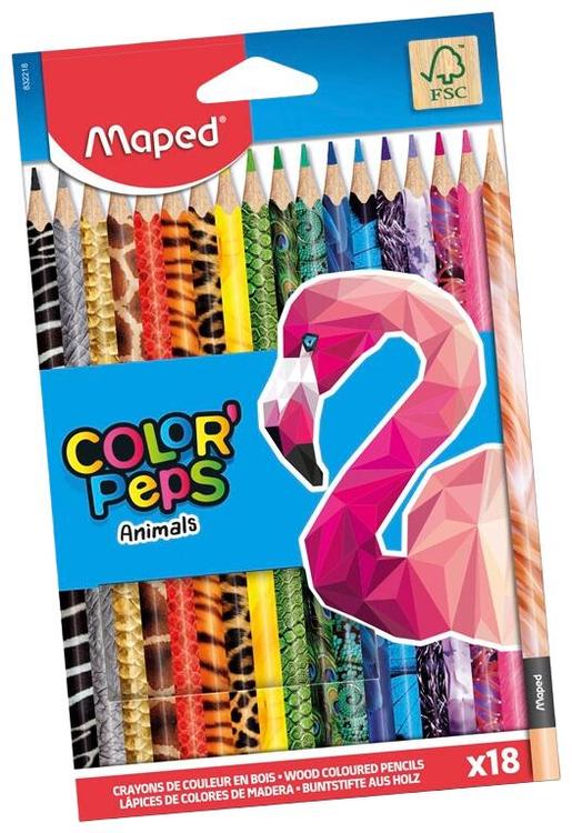 Värvipliiats colorpeps animal 18tk