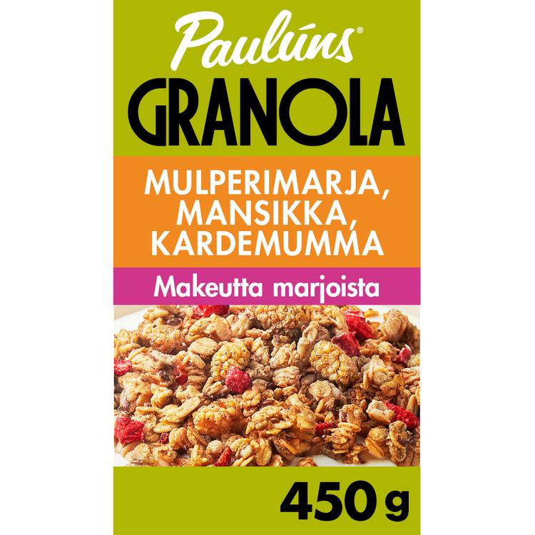 Paulúns mulperimarja, mansikka ja kardemumma granola muromysli 450g