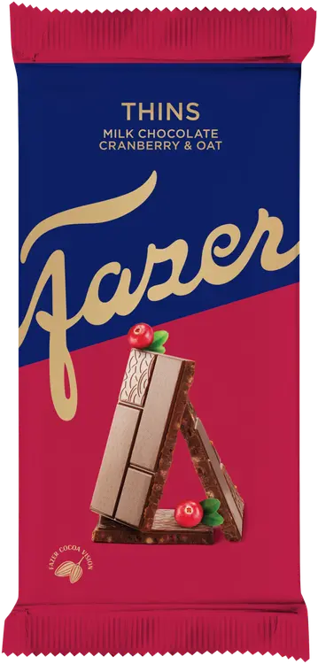 Karl Fazer Thins maitosuklaa levy karpalo kaurapuffi 95g