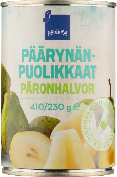 Rainbow päärynänpuolikkaat mehussa 410/230g