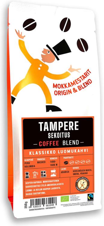Mokkamestarit 200g Tampere-sekoitus Reilun kaupan luomukahvi