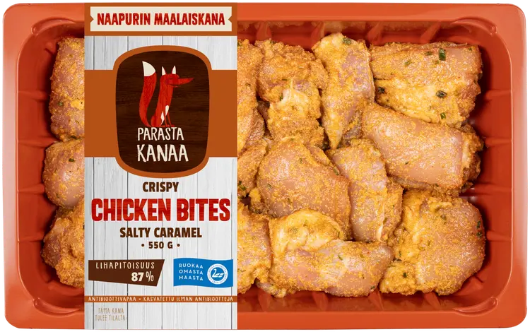 Naapurin Maalaiskanan crispy chicken bites, salty caramel 550g