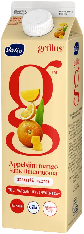 Valio Gefilus® samettinen juoma 1 l appelsiini-mango laktoositon