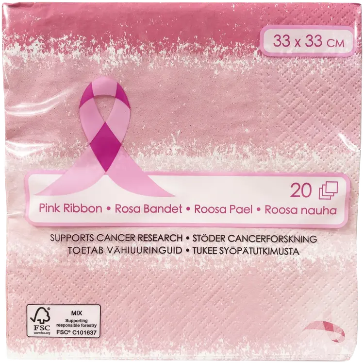 Roosa nauha lautasliina 33 x 33 cm PINK
