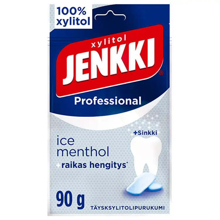 Jenkki Professional Ice Menthol +Sinkki täysksylitolipurukumi 90g