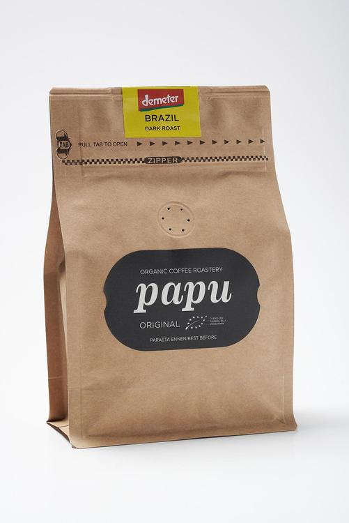 Paahtimo Papu 250g Brazil dark roast luomukahvi
