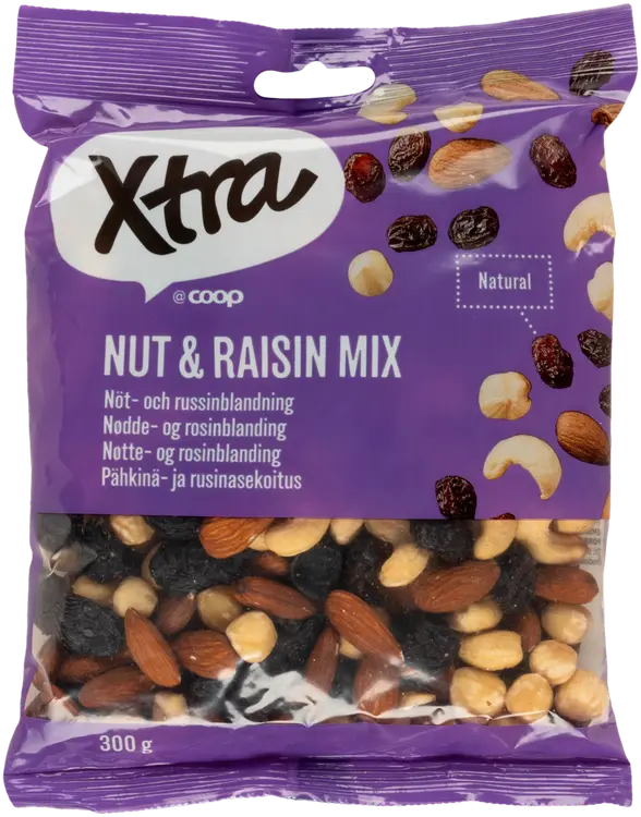 Xtra pähkinä- ja rusinasekoitus 300 g