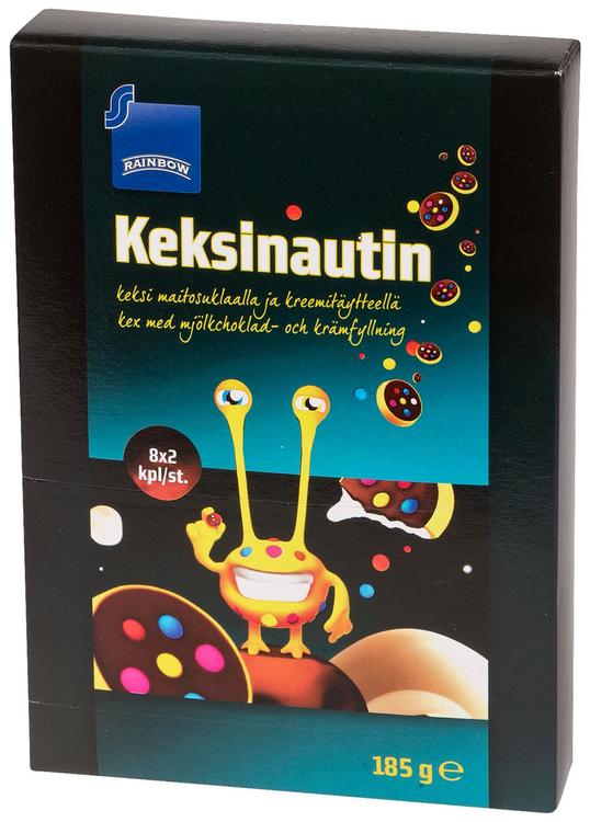 Rainbow 185g Keksinautin keksi maitosuklaalla ja kreemitäytteellä