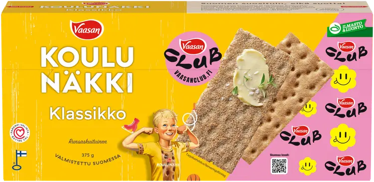 VAASAN KOULUNÄKKI Klassikko 375 g Täysjyväruisnäkkileipä