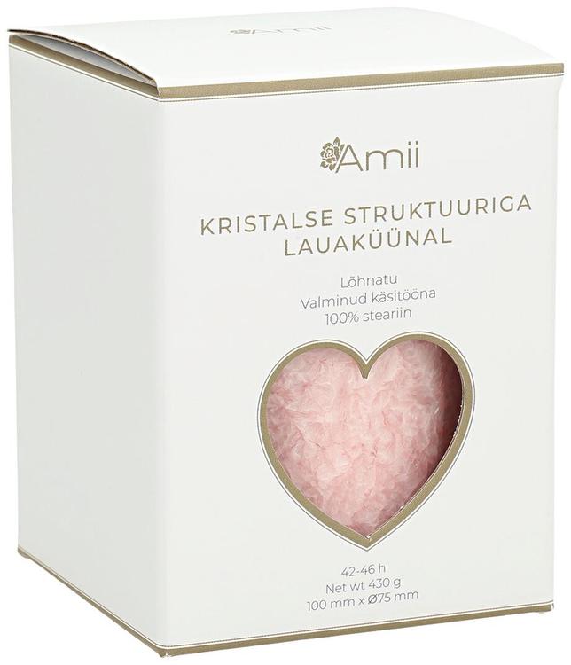 Amii Steariinist roosa lõhnatu lauaküünal