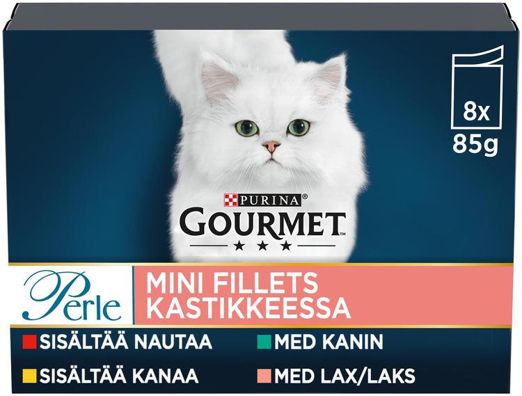 Gourmet 8x85g Perle Mini Filets kastikkeessa lajitelma  4 varianttia kissanruoka