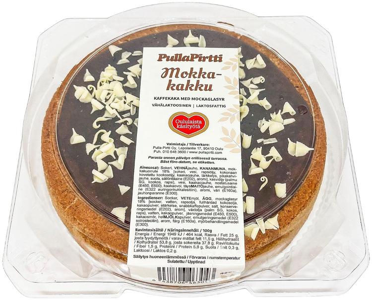 Pulla-Pirtti Mokkakakku 450g vähälaktoosinen sulatettu kahvikakku mokkakuorrutuksella