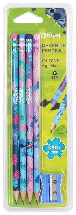 Stitch harilik pliiats 4tk hb + teritaja