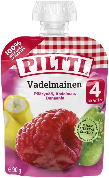 Piltti 90g Vadelmainen hedelmäsose 4kk annospussi