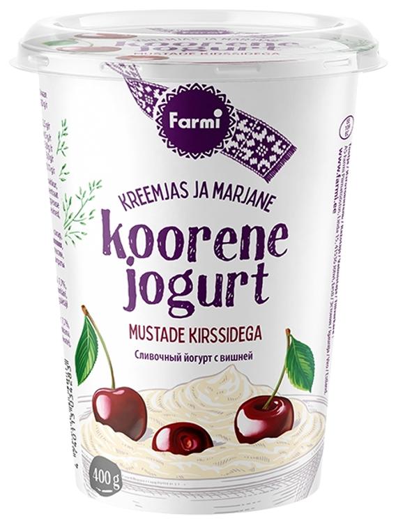 Koorene jogurt mustade kirssidega, 400 g