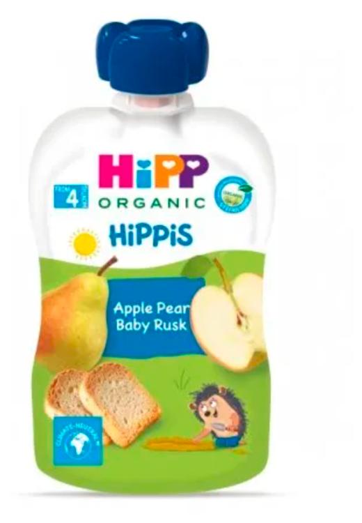 Hipp Hippis õuna-pirnipüree kuivikutega 100 g, öko, alates 4-elukuust